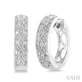 1/10 ctw Single Cut Diamond Vintage Earrings in Sterling Silver